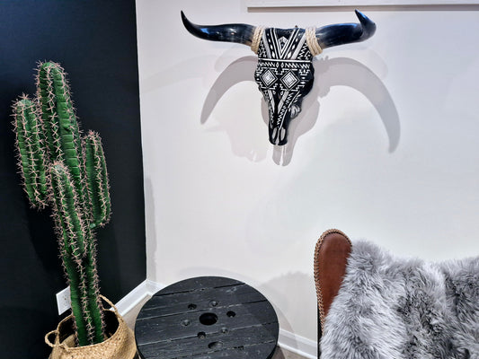 White Aztec Texas Longhorn (2'1")