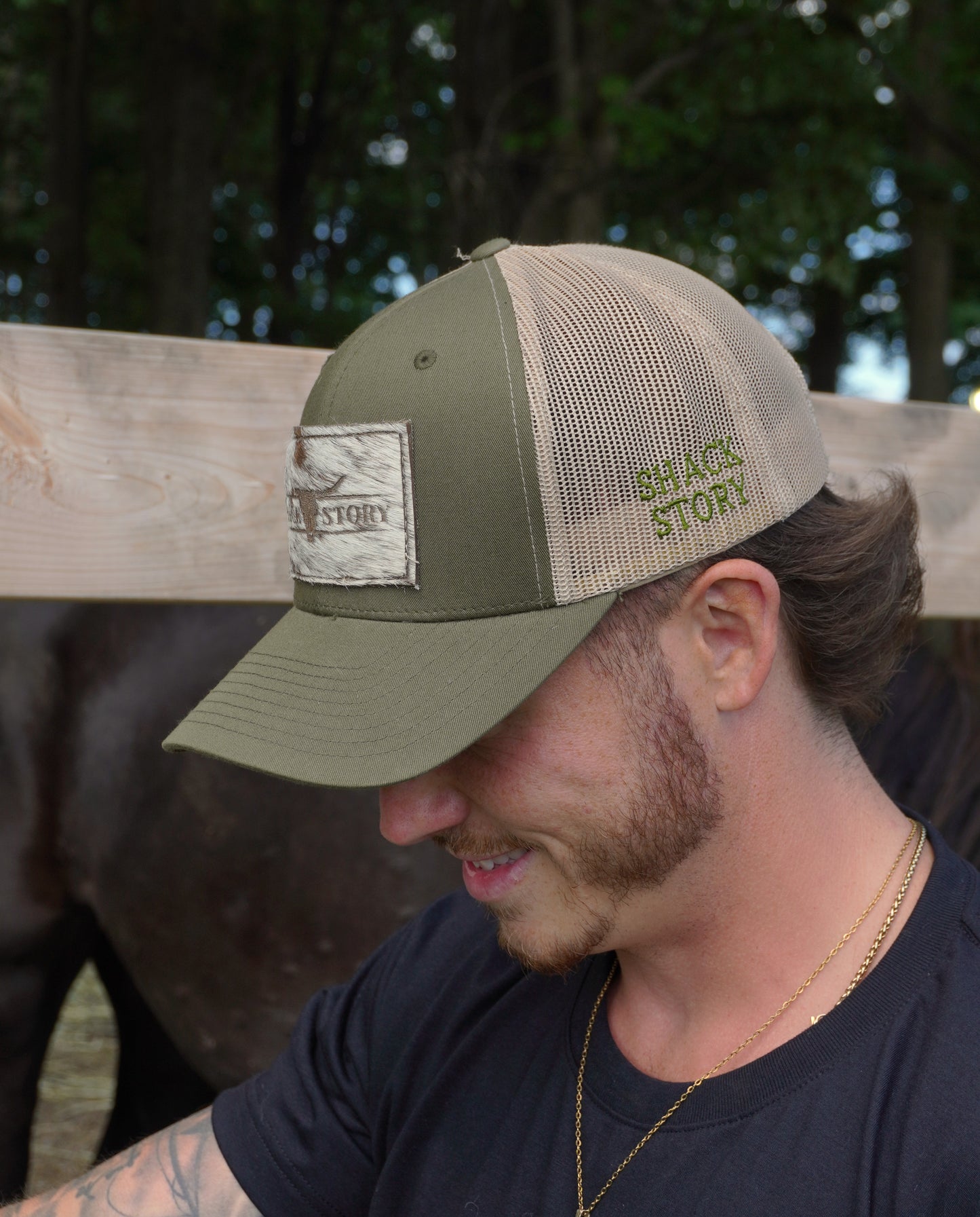 Cap | Shack Story Cowhide Laser Patch | Green