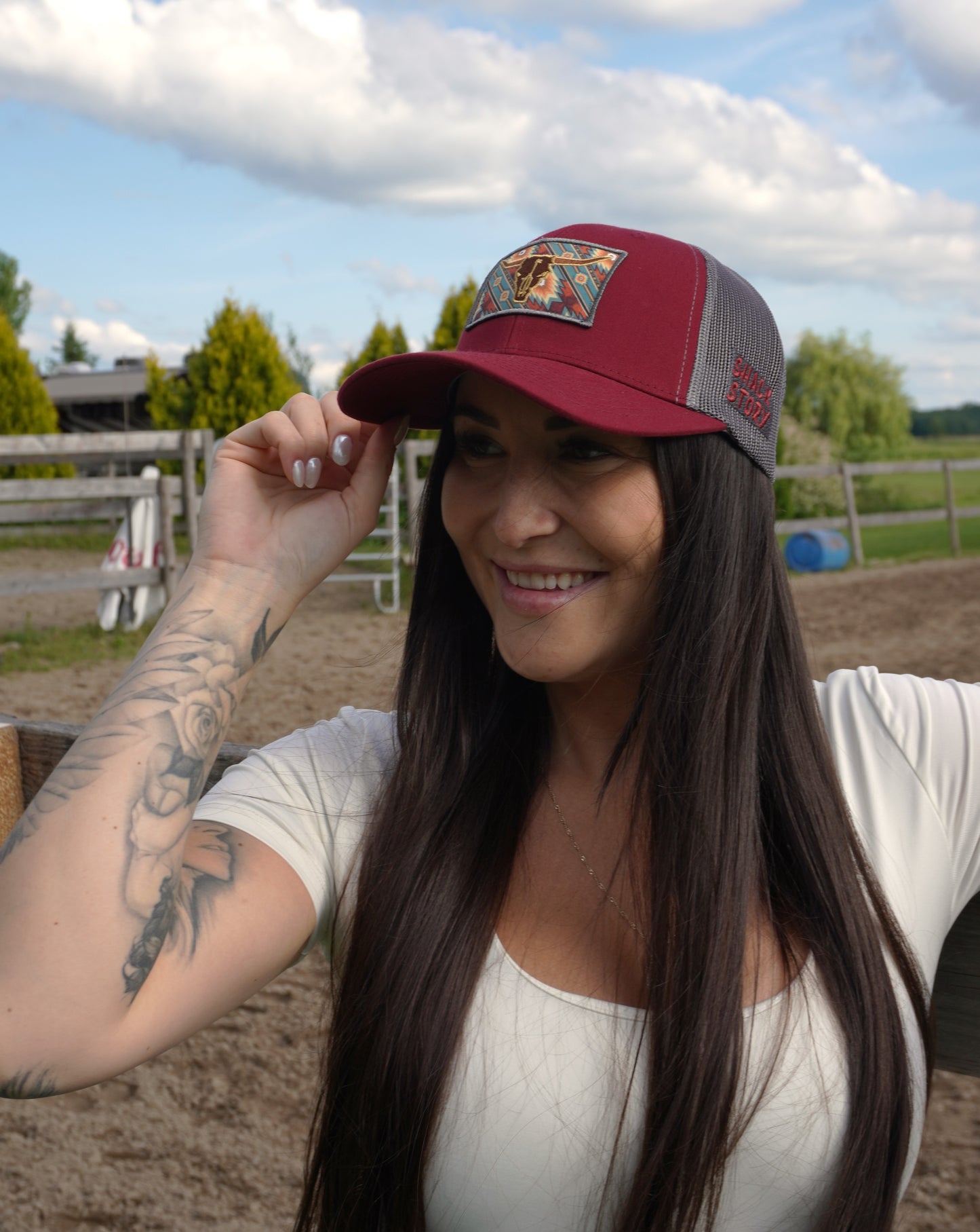 Cap | Shack Story Southwestern Patch | Burgundy