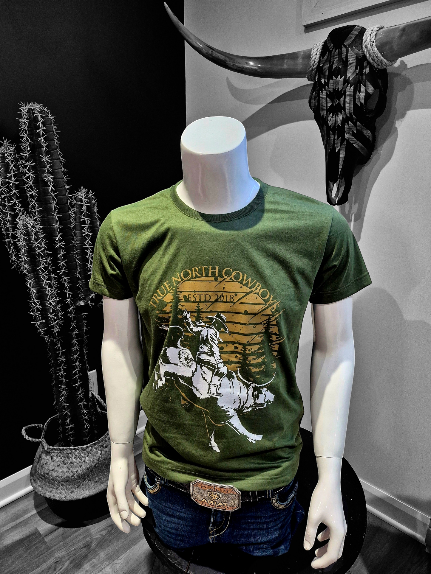 Bull Rider | Green T-Shirt | Unisex