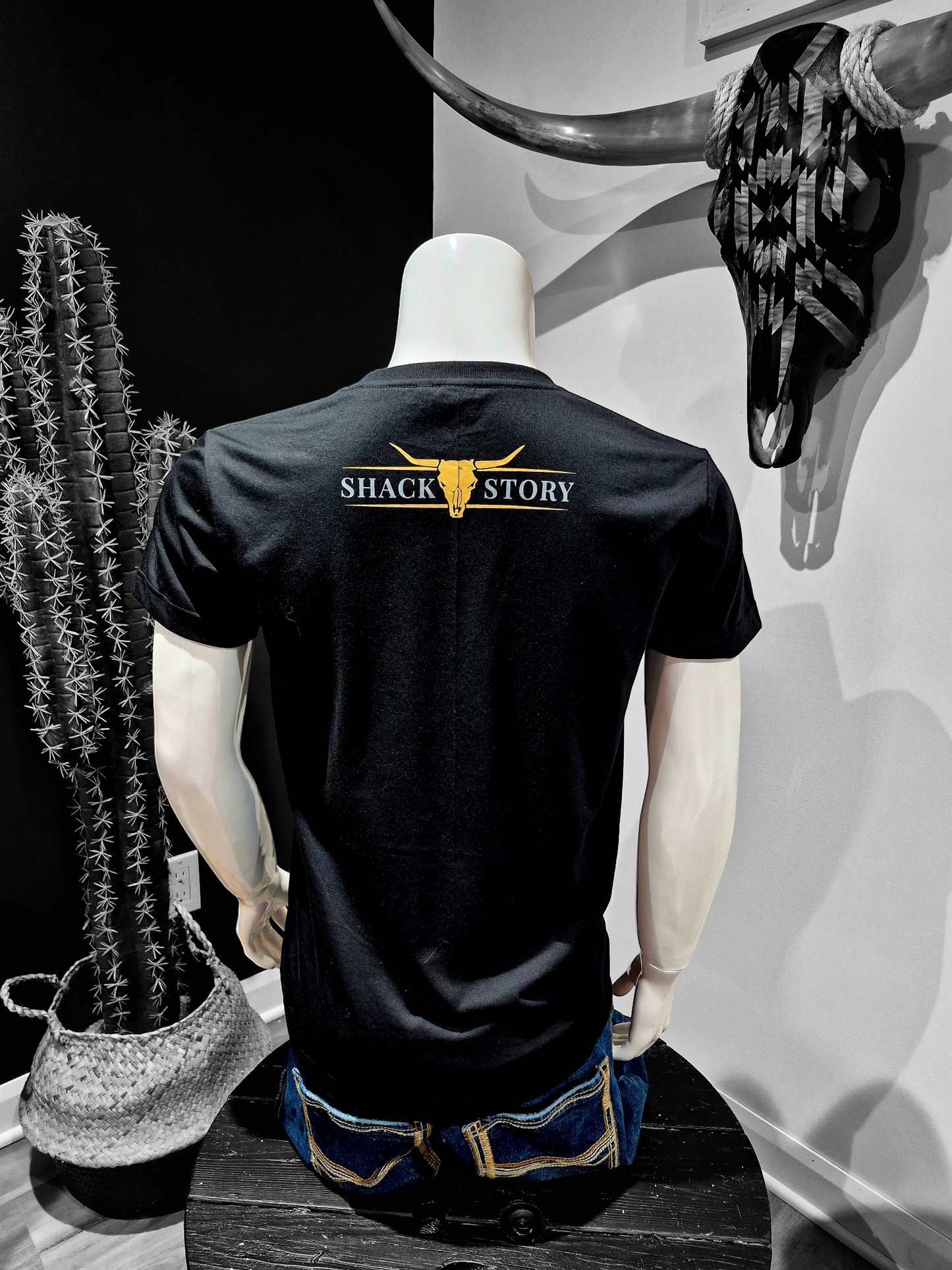 Yellow Circle | Black T-Shirt | Unisex
