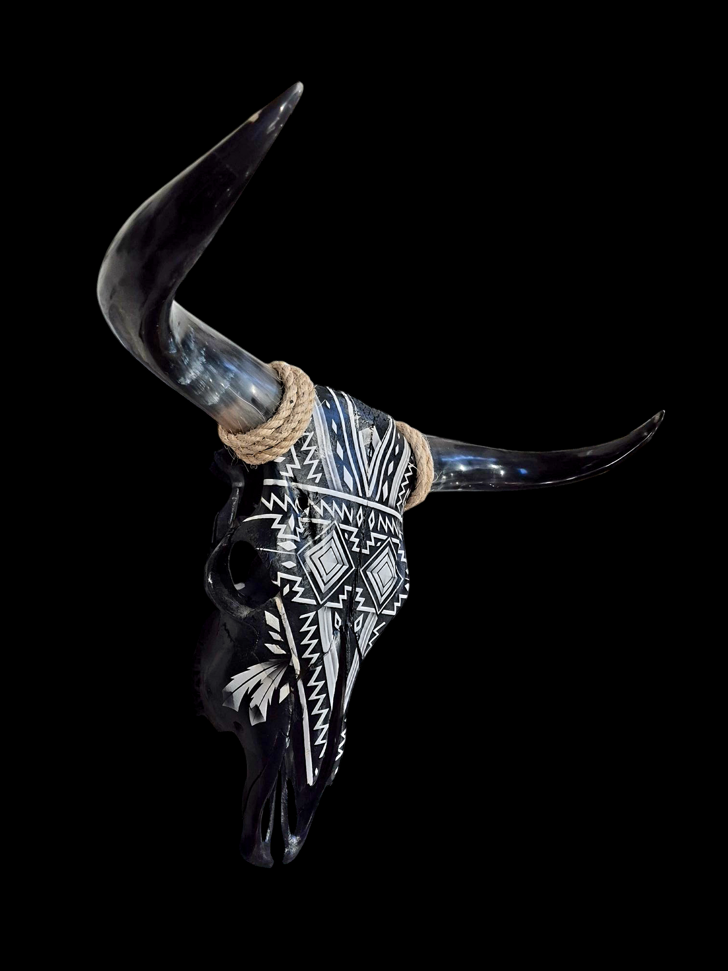 White Aztec Texas Longhorn (2'1")