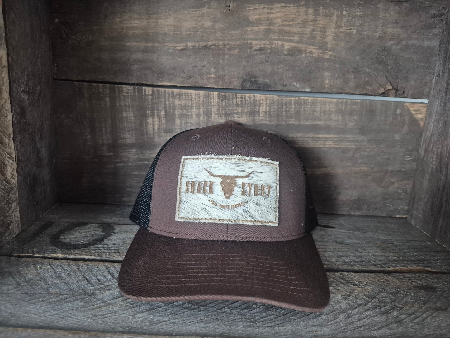 Cap | Shack Story Cowhide Laser Patch | Coyote