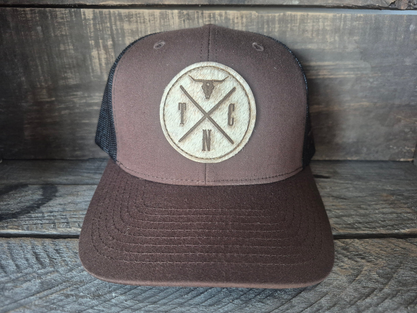 Cap | Shack Story Cowhide Round Laser Patch | Coyote
