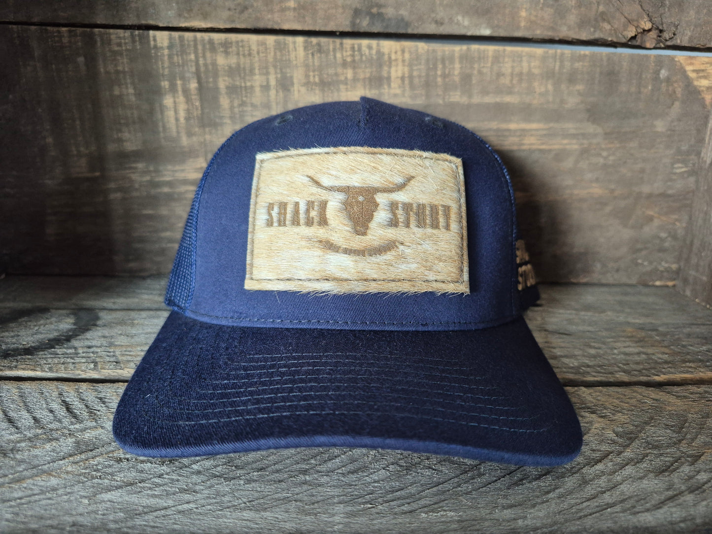 Cap | Shack Story Cowhide Laser Patch | Blue