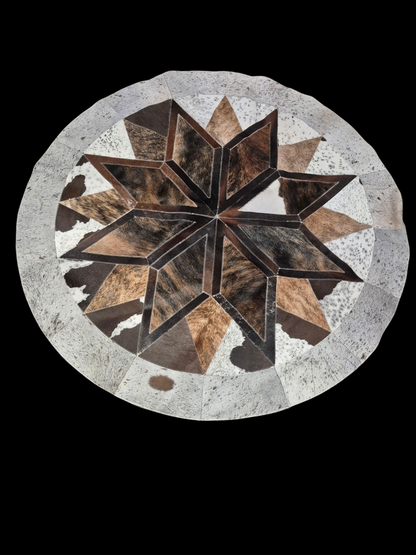 Cowhide rug "patchwork" 5'2" C#5