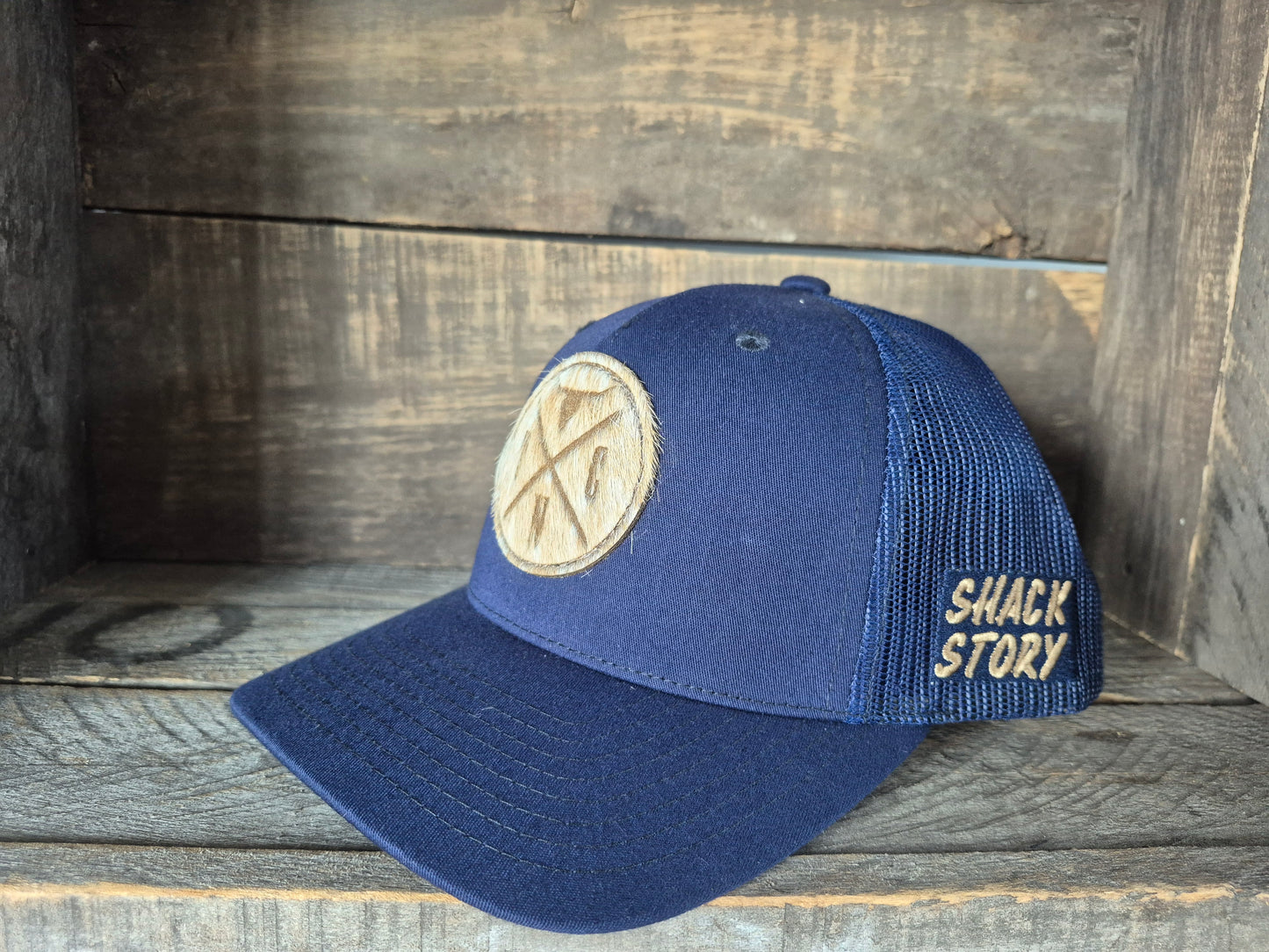 Cap | Shack Story Cowhide Laser Patch | Blue