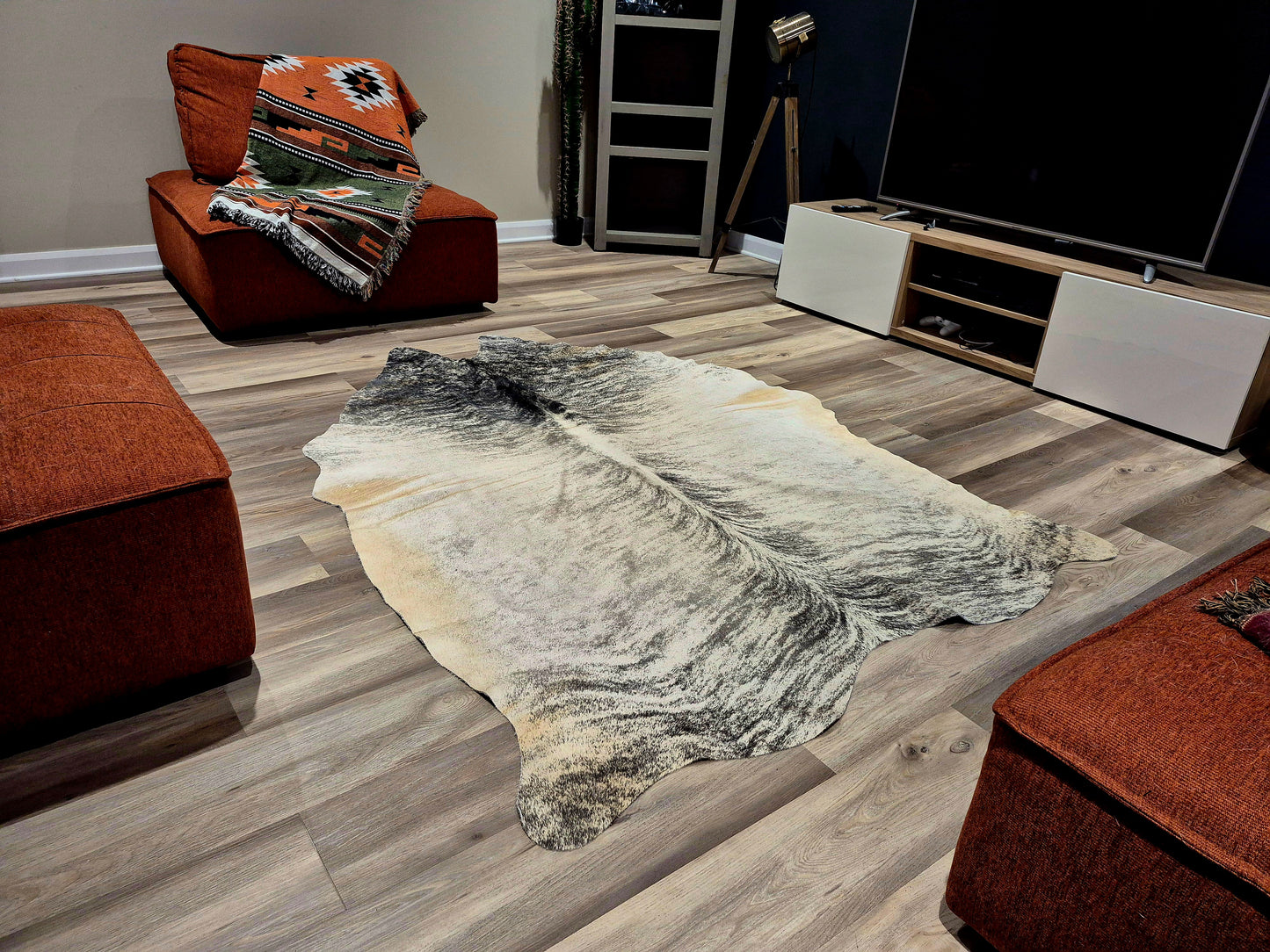 Cowhide rug 7'7" x 6'9" (R#103)