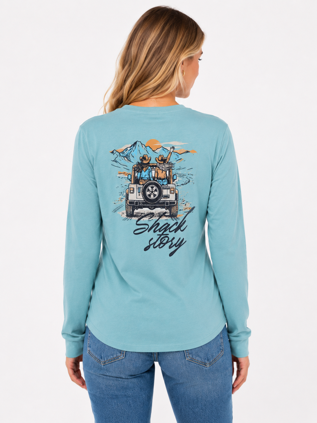 Jeep Ride | Longsleeve Turquoise | Femme