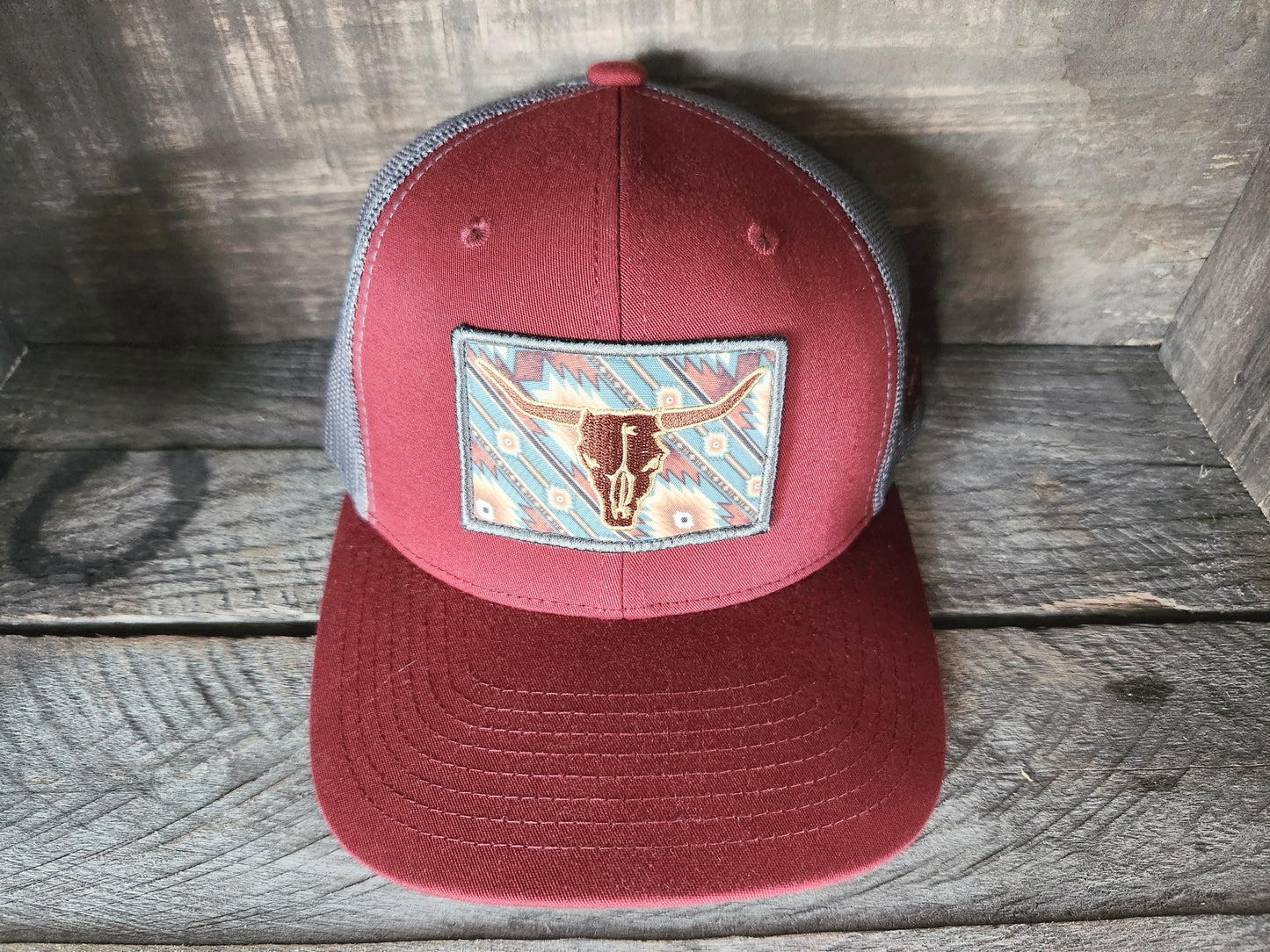 Cap / Shack Story Southwestern Patch - Burgundy