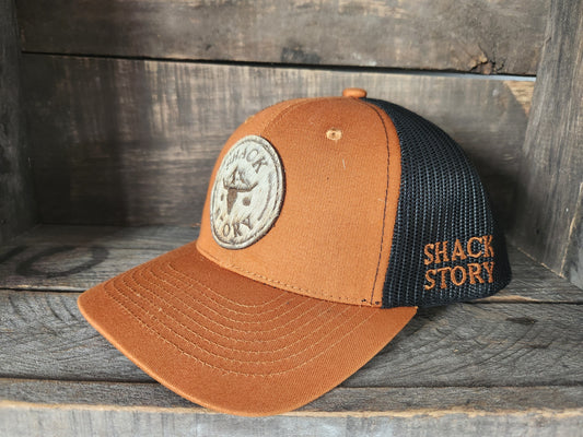 Cap / Shack Story Cowhide Round Laser Patch - Caramel