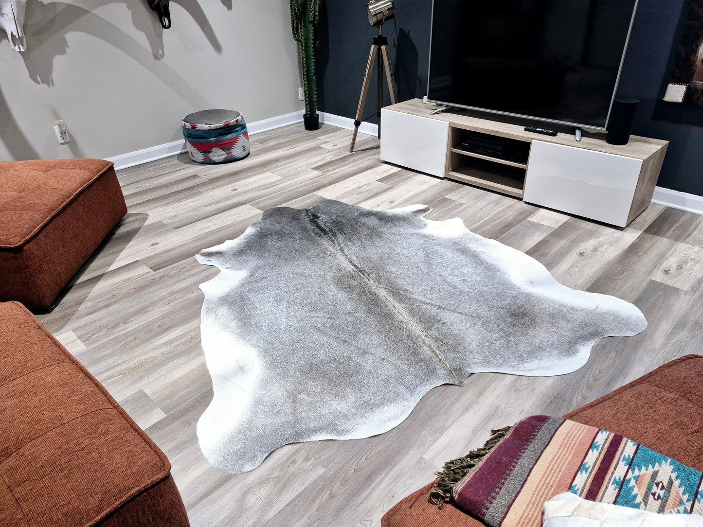 Cowhide rug 6'3" x 6'  (R#90)