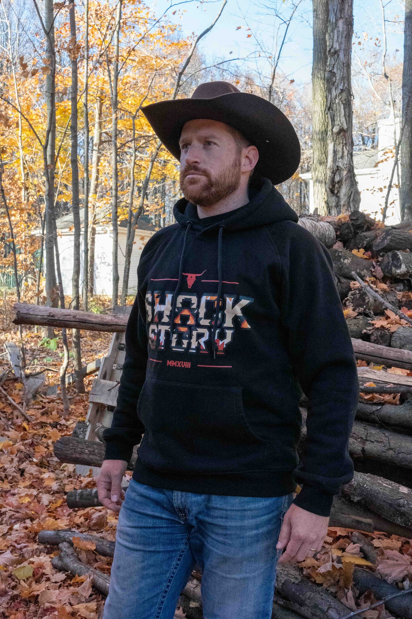 Unisex black hoodie from Shack Story with Aztec Design