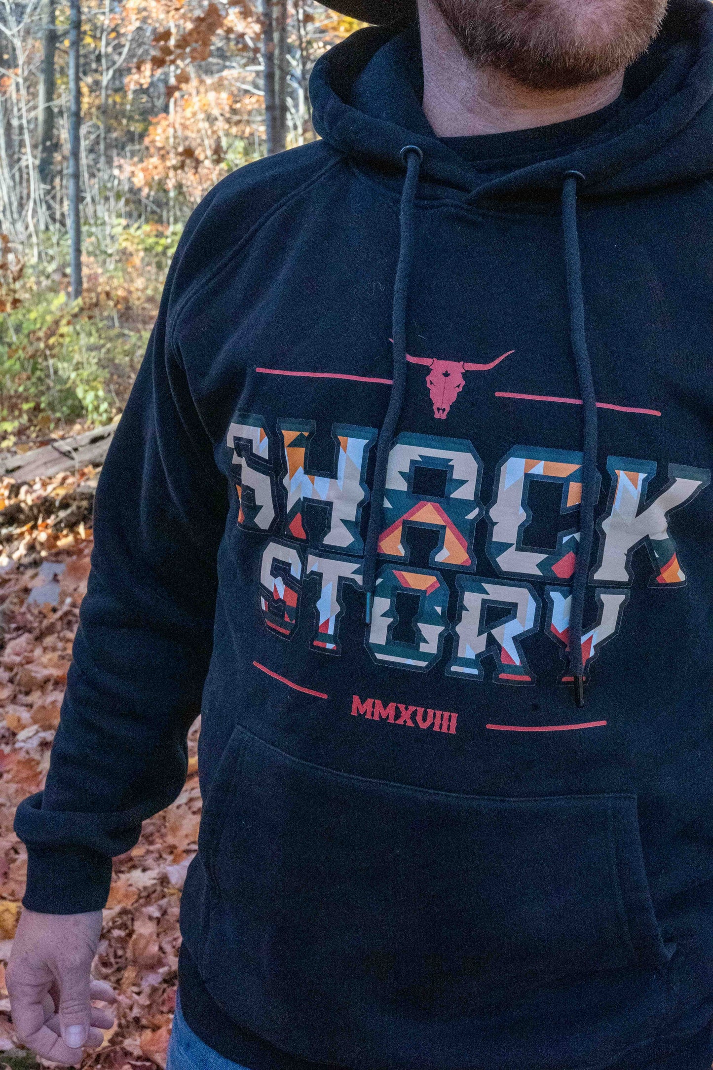 Unisex black hoodie from Shack Story with Aztec Design