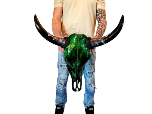 Cow Skull Texas Longhorn - Candy Green Apple (2')