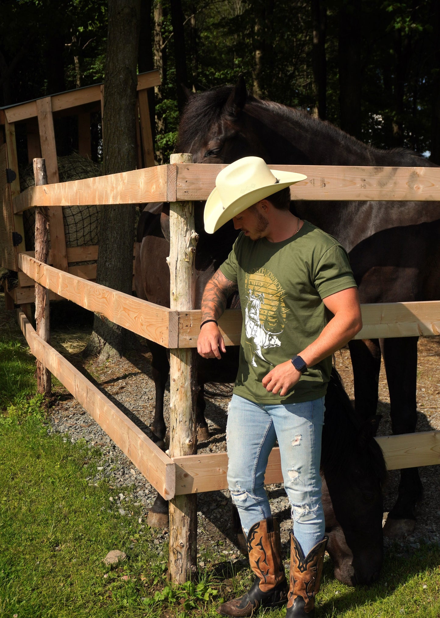 Bull Rider | Green T-Shirt | Unisex