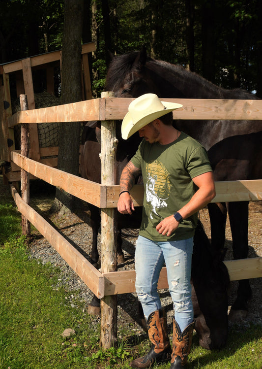Bull Rider | T-Shirt vert | Homme 