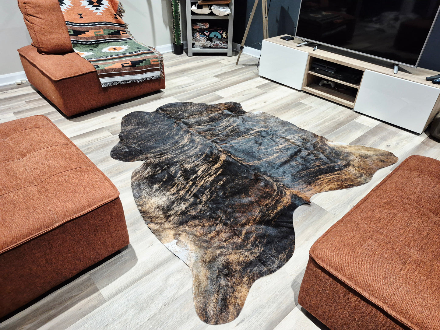 Cowhide rug 6'10 x 6'3'' (R#109)