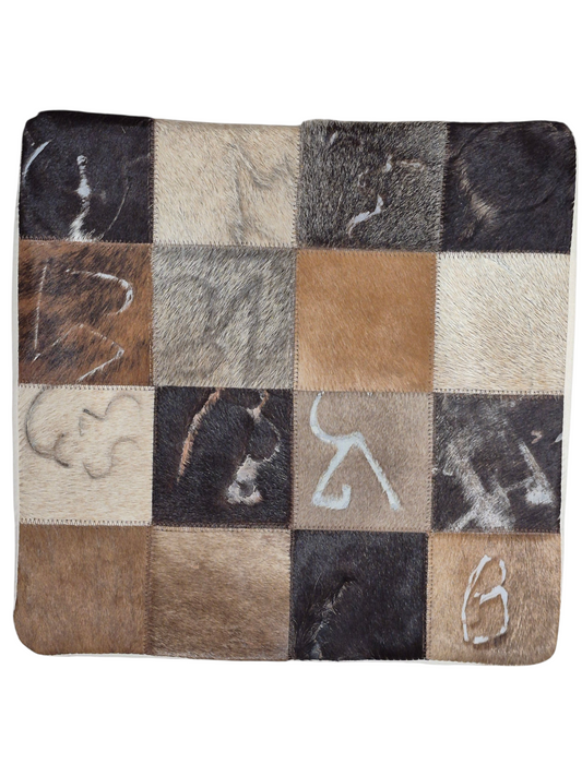 Housse de coussin en peau de vache 15x15