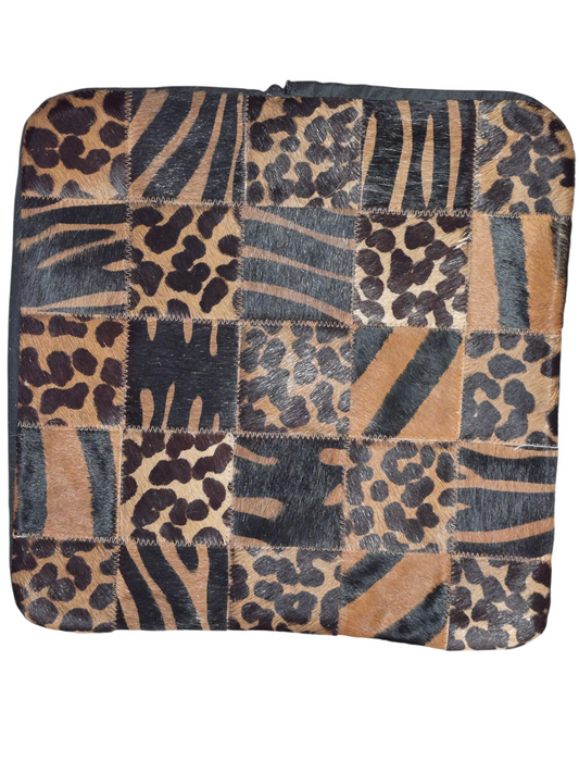 Housse de coussin en peau de vache 15x15