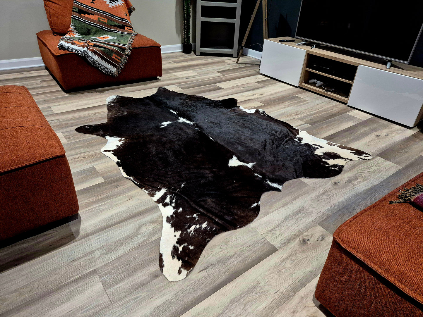 Cowhide rug 7'1" x 5'6" (R#79)