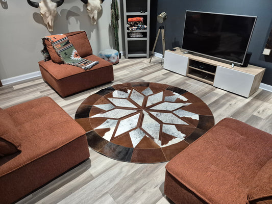 Cowhide rug "patchwork" 6'7" C#4