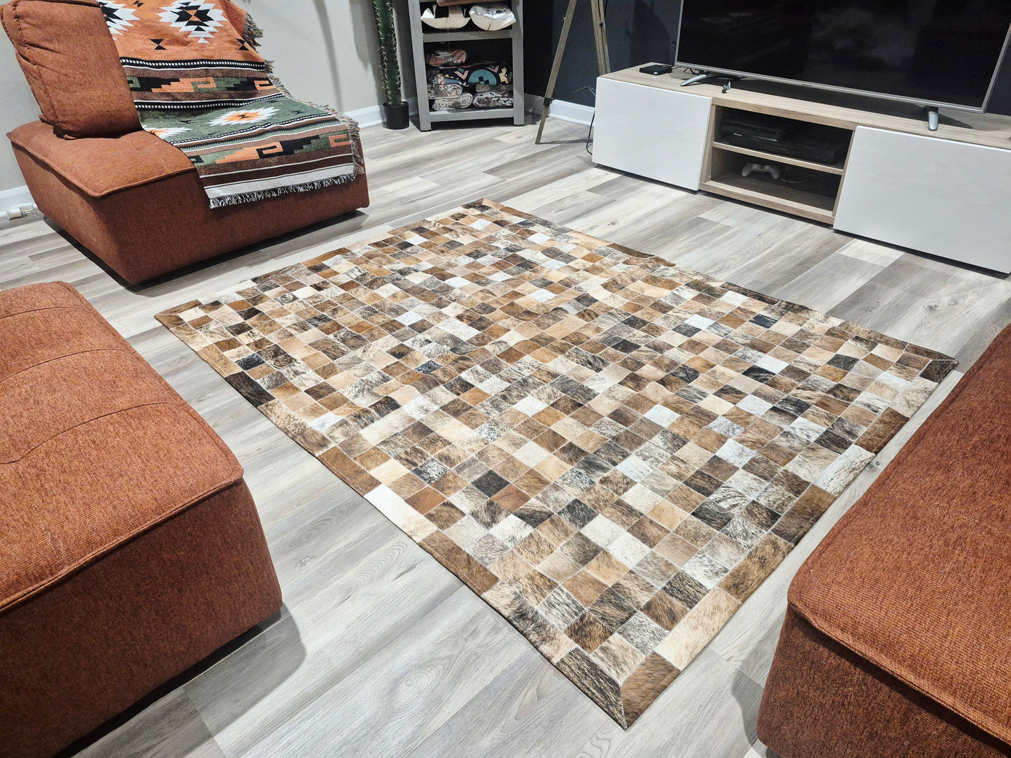 Cowhide rug  4'10' x 6'4" (P#11)