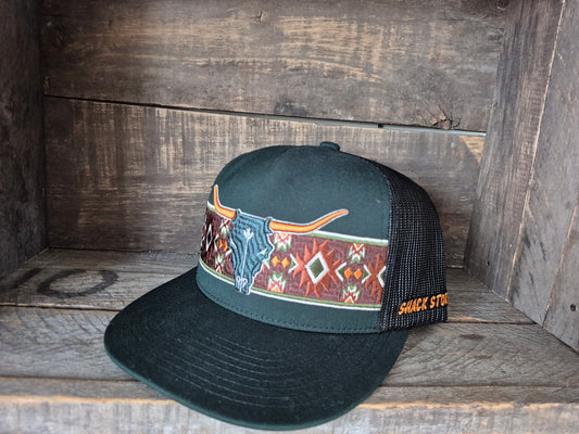 Cap | Aztec Embroidery | Dark Green