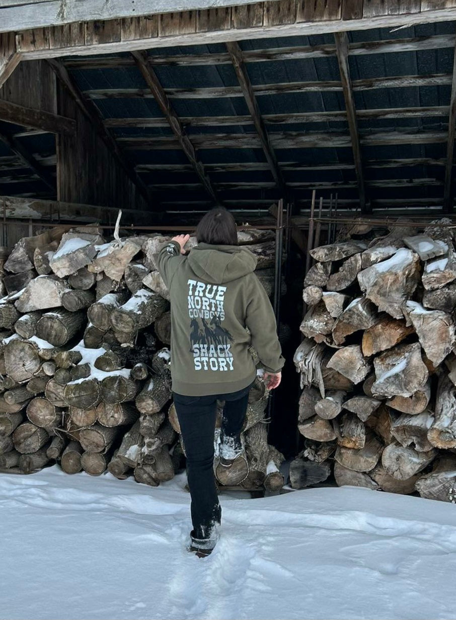 3 Horses | Hoodie Vert | Unisexe