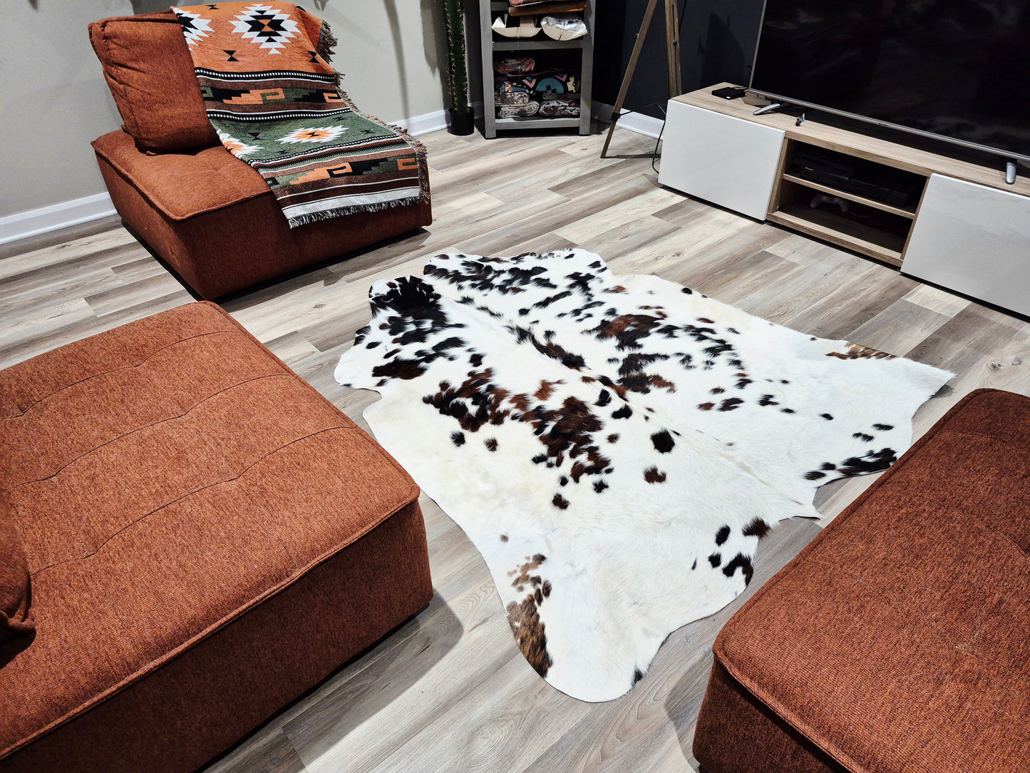 Cowhide rug 6'3" x 5'6'' (R#105)