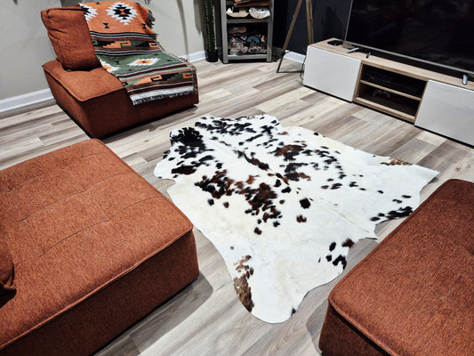 Cowhide rug 6'3" x 5'6'' (R#105)