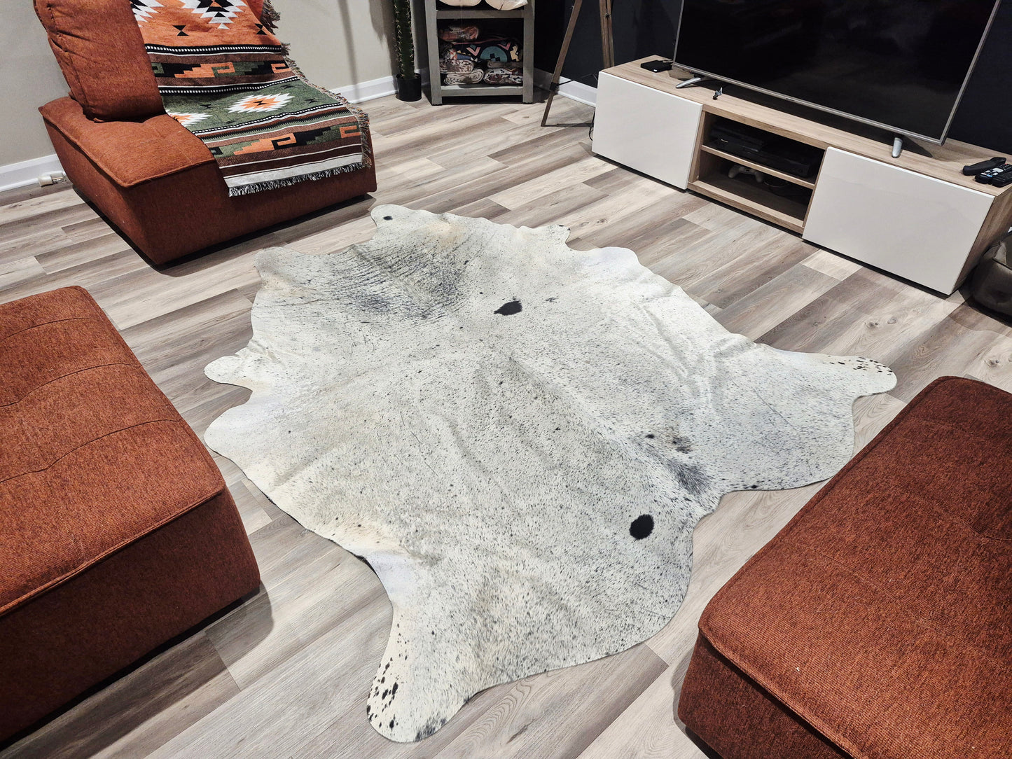Cowhide rug 7'3 x 6'3" (R#114)