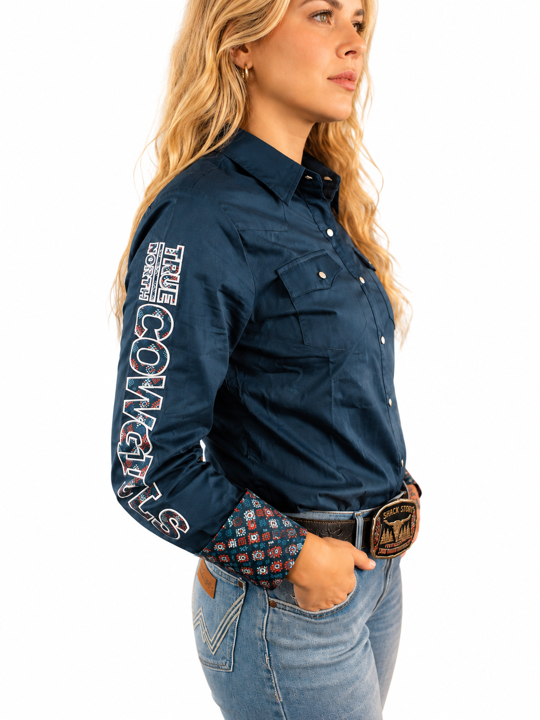Shack Story Button Down Shirt | Turquoise | Women