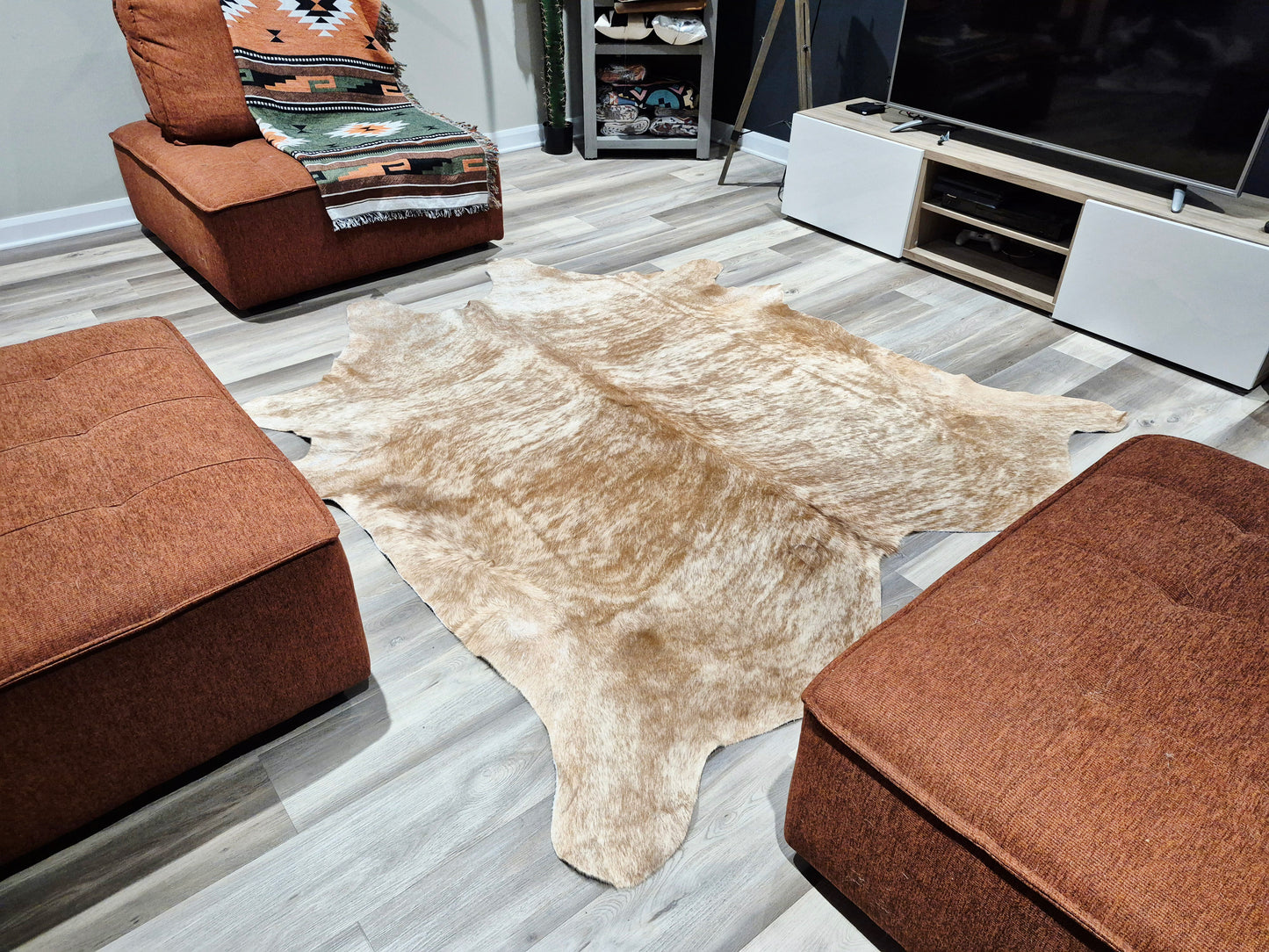 Cowhide rug 7'4" x 6'7'' (R#106)