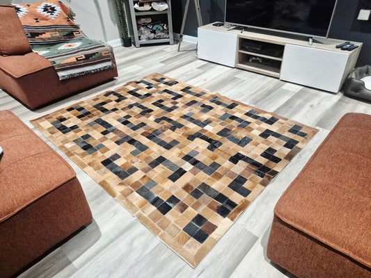 Cowhide rug  5' x 6'7" (P#15)