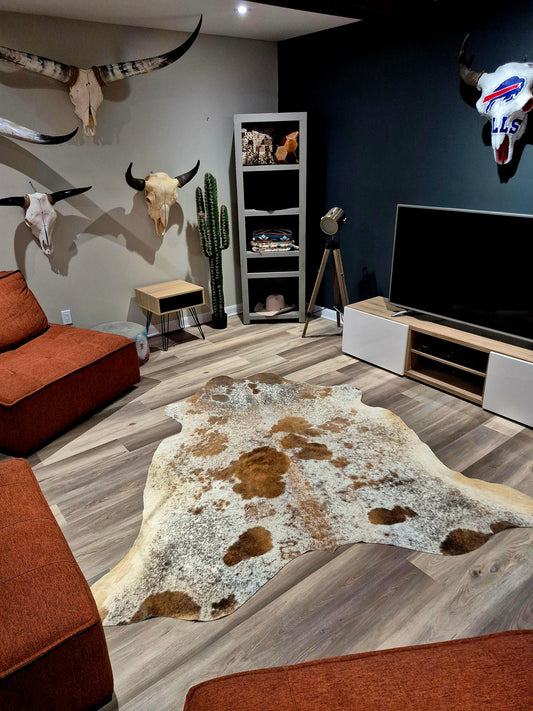Tapis en peau de vache 6'10" x 6'1" (R#45)