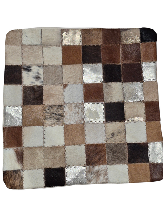Housse de coussin en peau de vache 15x15