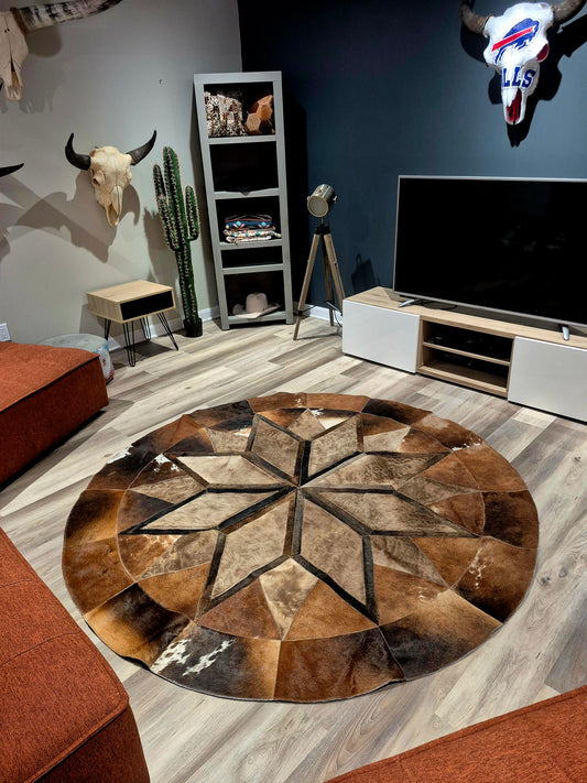 Cowhide rug "patchwork" 6'7" C#6