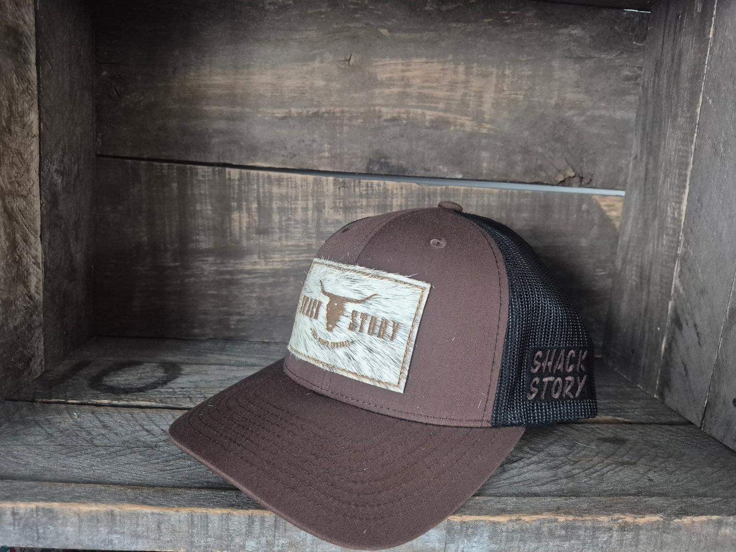 Casquette / Peau de vache au laser Shack Story [rectangle] - Coyote