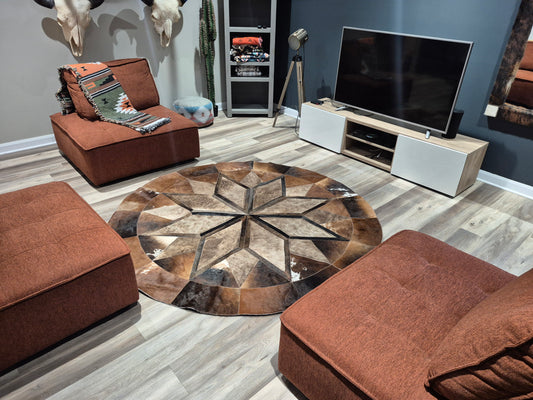 Cowhide rug "patchwork" 6'7" C#5