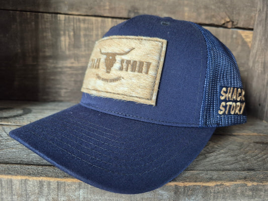Cap | Shack Story Cowhide Laser Patch | Blue