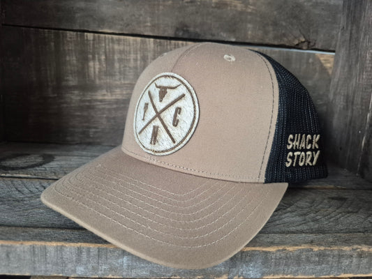 Cap | Shack Story Cowhide Laser Patch | Taupe