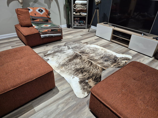 Cowhide rug 6'2" x 5'10'' (R#104)