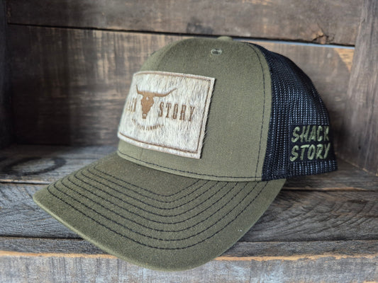 Cap | Shack Story Cowhide Laser Patch | Green / Black