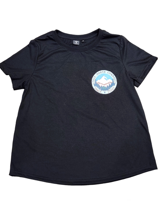 Salmon Mountain | Black T-Shirt | Women