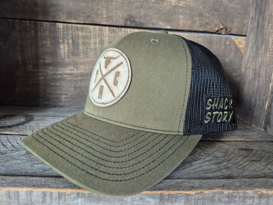 Cap | Shack Story Cowhide Laser Patch | Green / Black