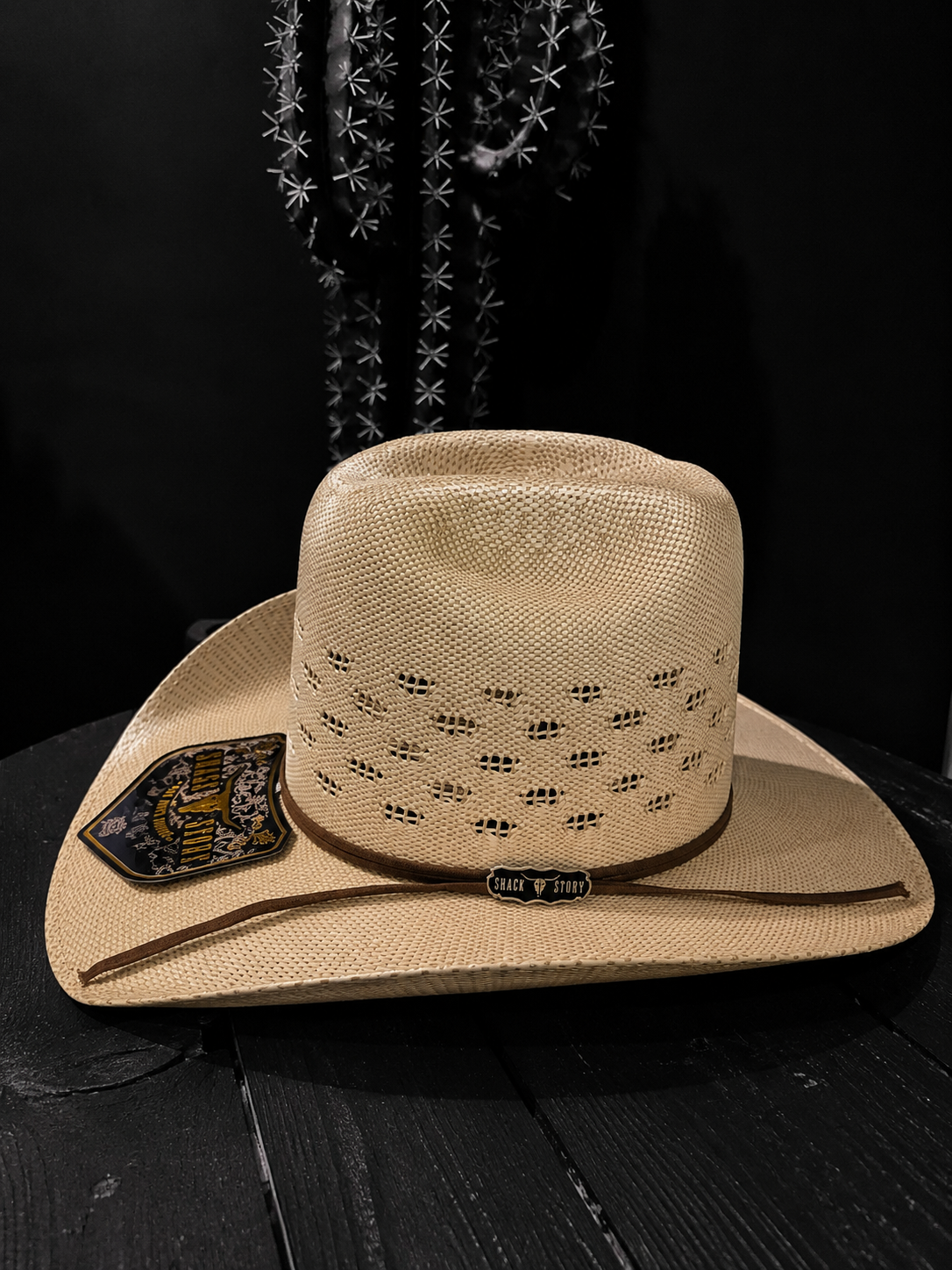 High Crown Straw Cowboy Hat | Brown