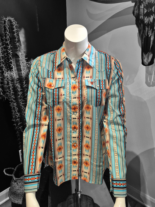 Chemise à manches longues |Aztec Vert| Femme