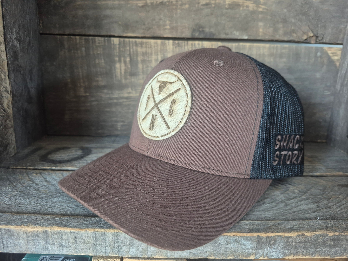 Cap | Shack Story Cowhide Round Laser Patch | Coyote