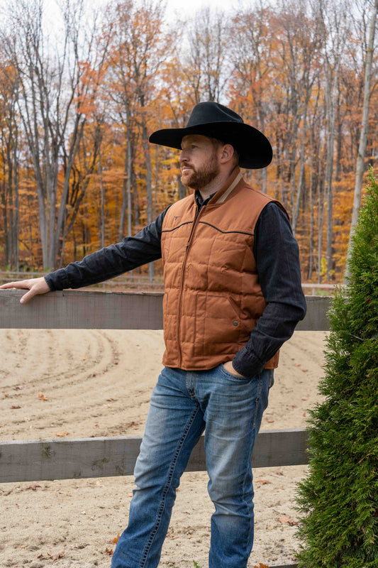 Veste Bouffante Sans Manche | Cognac